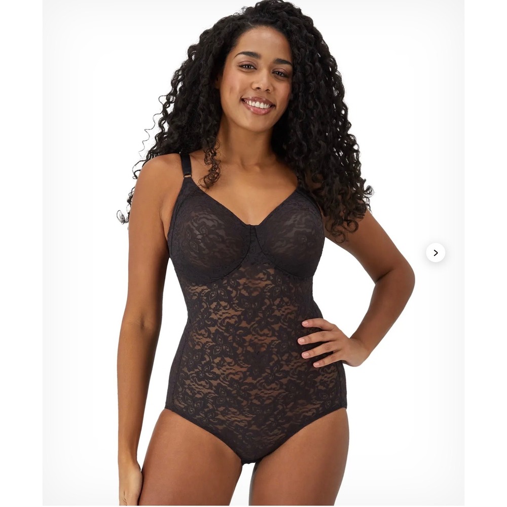 Bali Lace N Smooth Firm Control Body Briefer Black 36B 8L10 Shapewear Bodysuit